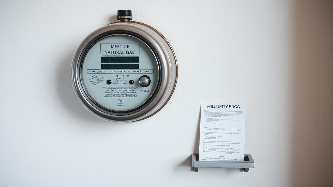 Contor de gaz și factură, pentru a explica trecerea de la metri cubi la kWh